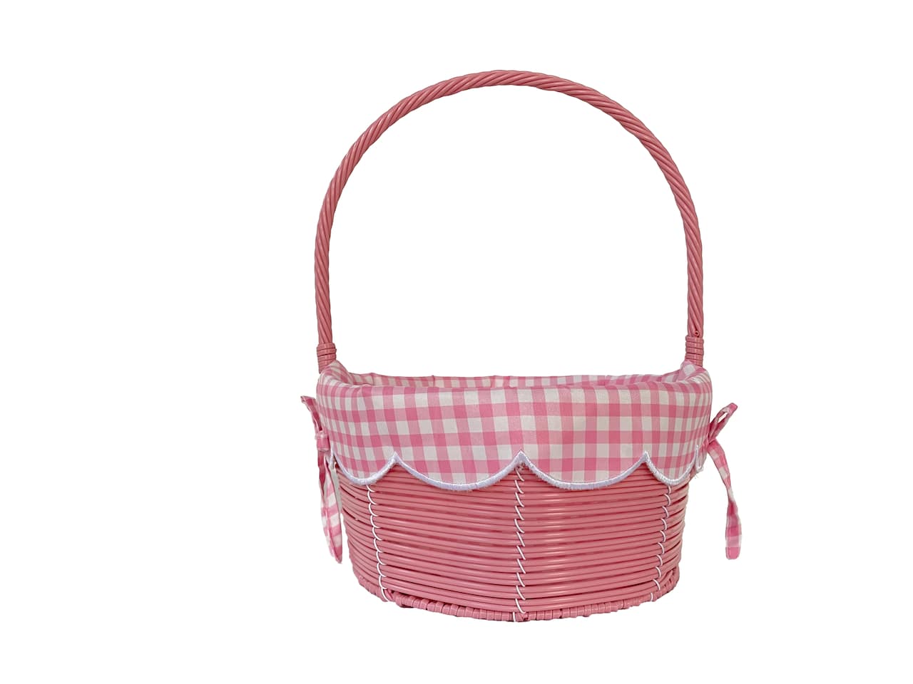 Pink Plastic Basket with Gingham Liner by Ashland®